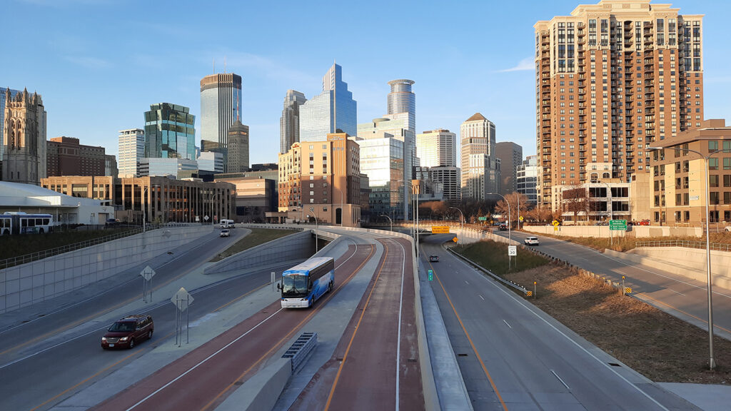 Minneapolis, Minnesota skyline banner image for SRF Consulting. This section features links to key engineering projects in Minneapolis, MN, and the surrounding areas.